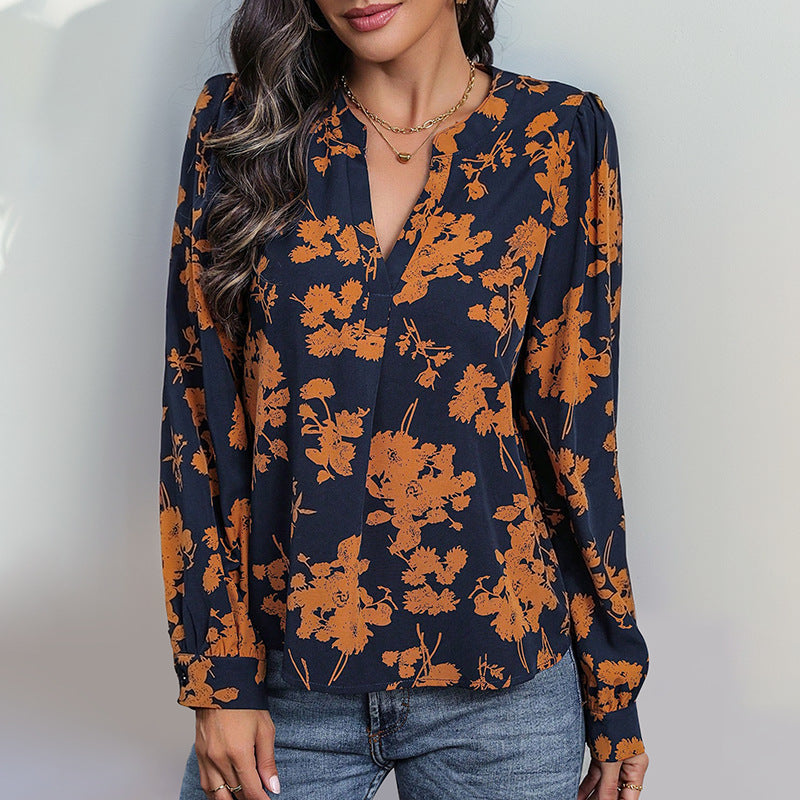 Chemise pour femmes avec motif floral et élégantes manches bouffantes Chic und Stil