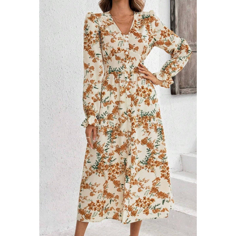 Robe maxi pour femmes avec une coupe élégante et un design floral Chic und Stil