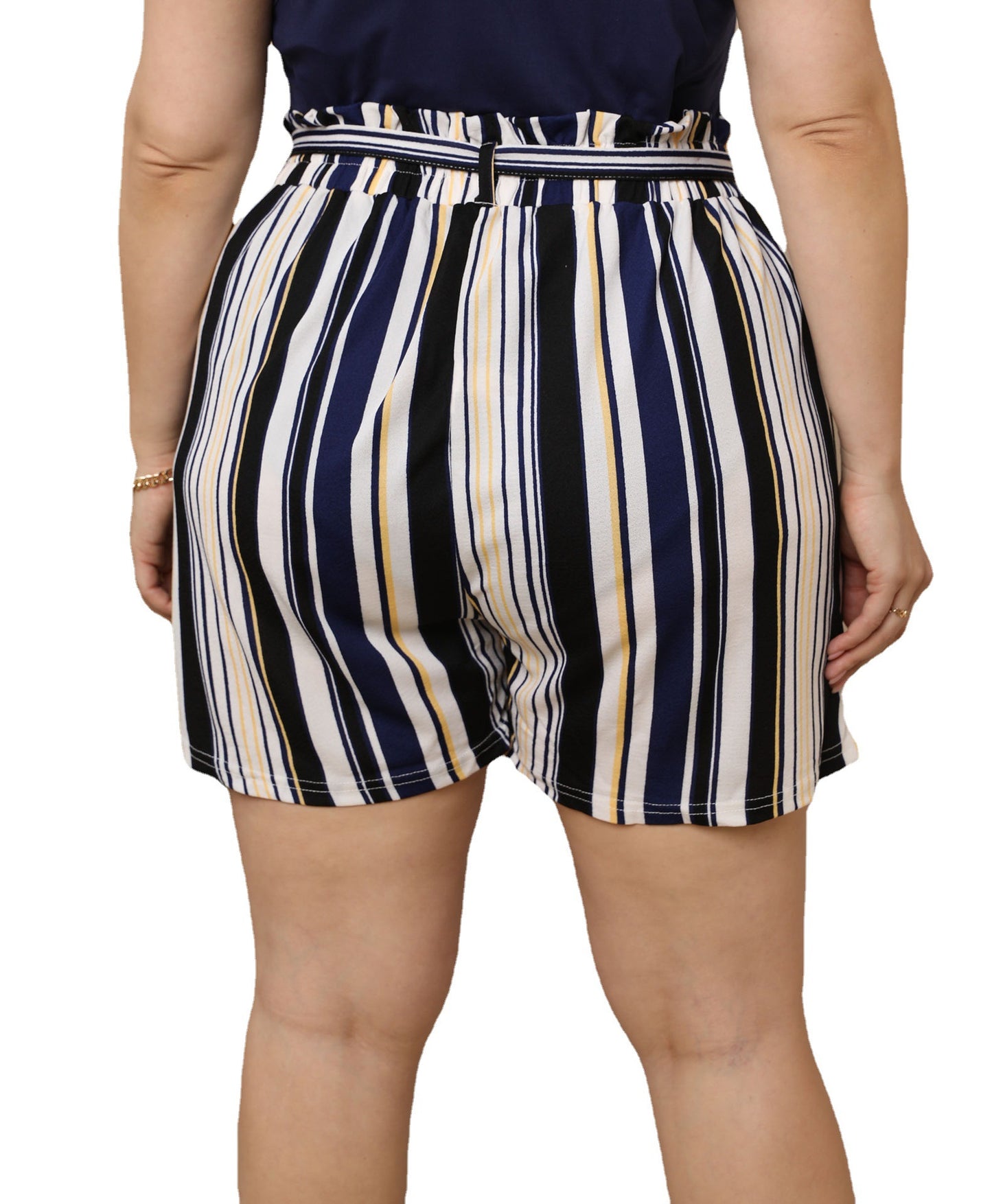 Shorts à Taille Haute Rayés pour Femmes Chic und Stil