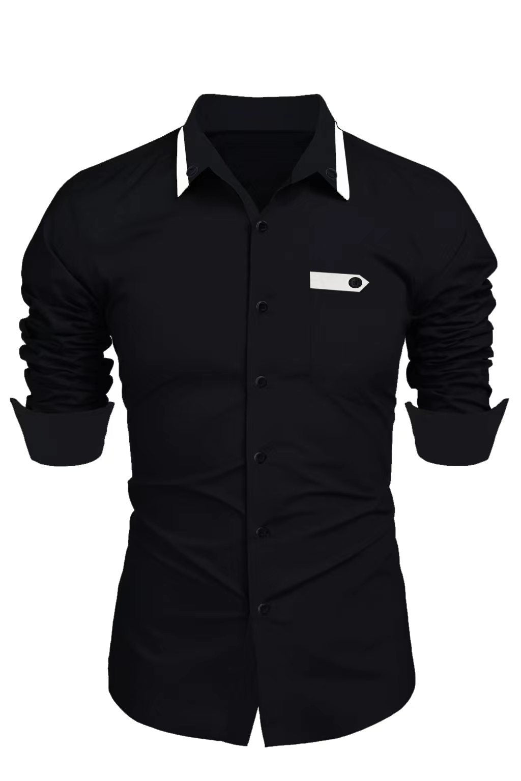Chemise à manches longues élégante pour hommes avec fermeture à bouton Chic und Stil