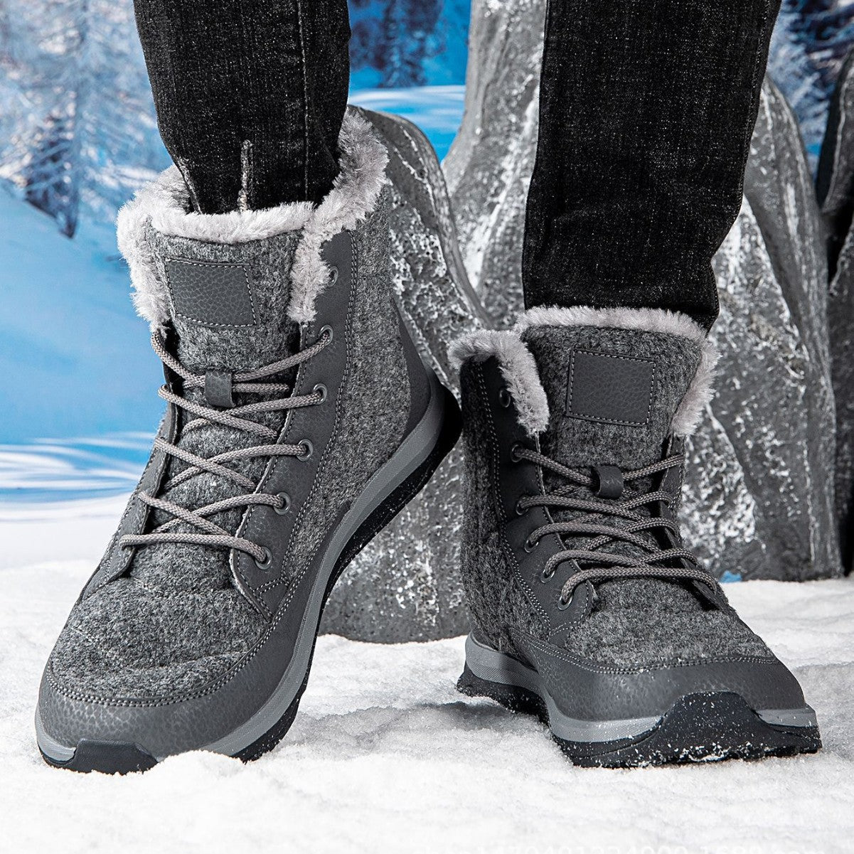 Bottes d'hiver pour femmes avec doublure en polaire isolante et semelle antidérapante Chic und Stil