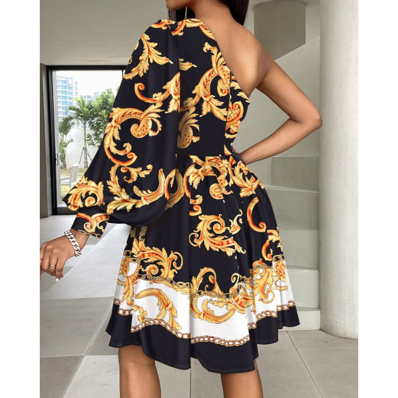 Robes florales élégantes à épaule unique Chic und Stil