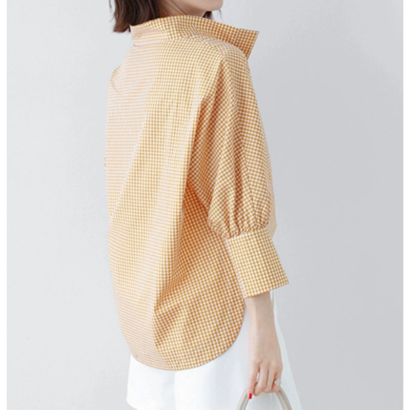 Blouse à carreaux élégante pour femmes Chic und Stil