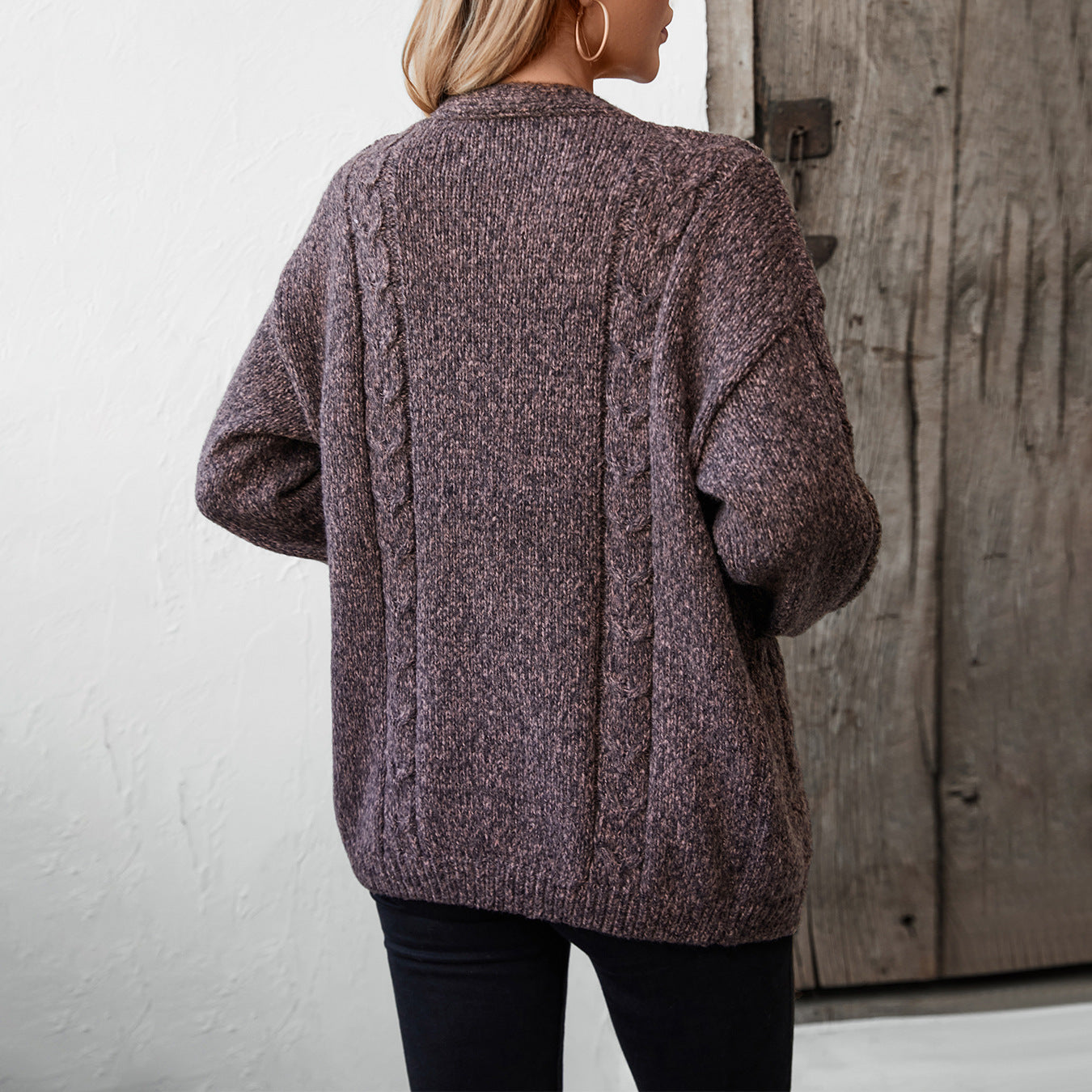 Veste en tricot pour femme avec motif en torsades et poches Chic und Stil