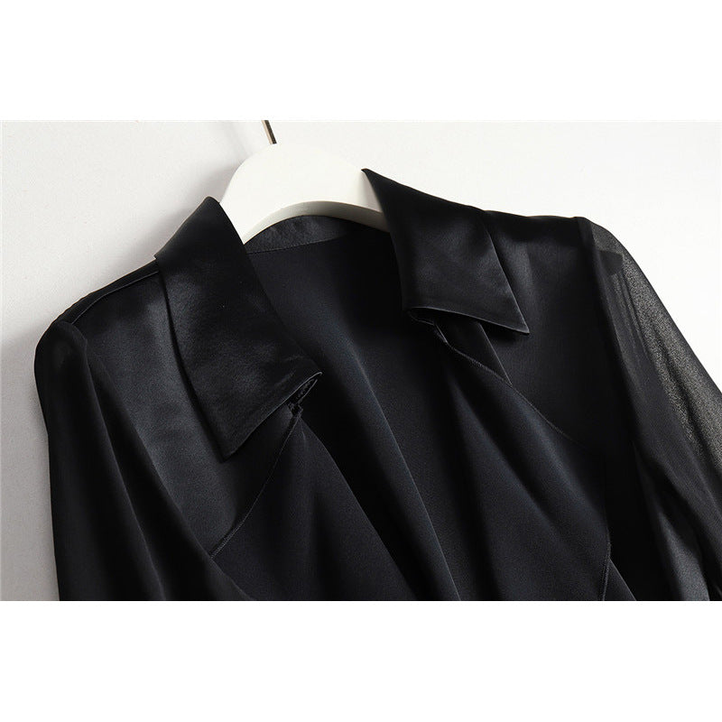 Robe longue en satin pour femmes Chic und Stil