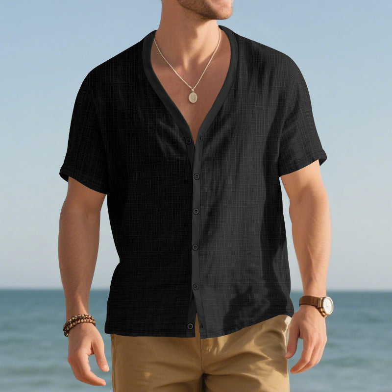 Chemise décontractée pour hommes à manches courtes avec design texturé Chic und Stil