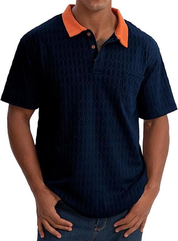 Polo de loisirs structuré pour homme avec col contrasté Chic und Stil