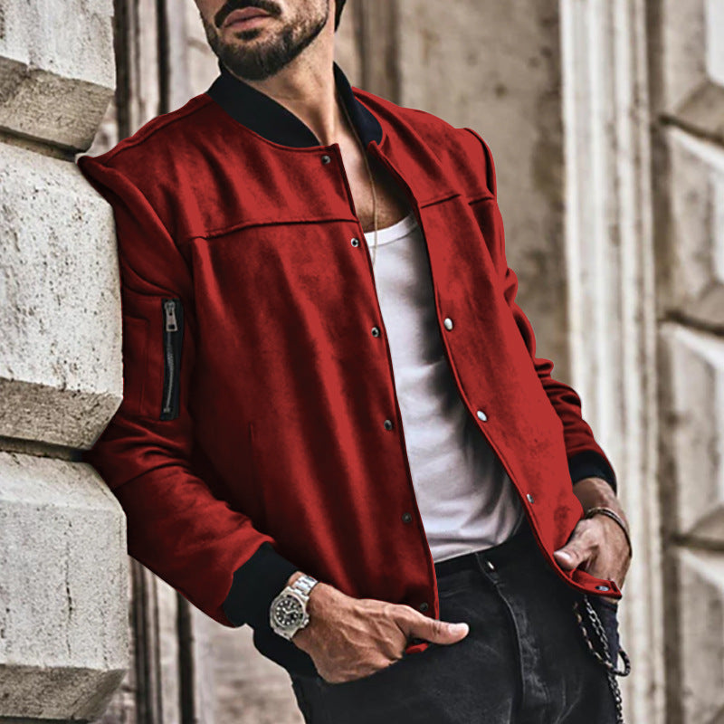 Veste bomber moderne pour homme en simili daim de haute qualité Chic und Stil