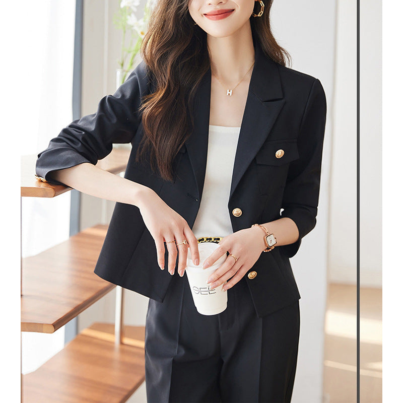 Blazer ajusté pour femmes avec design de poche unique Chic und Stil