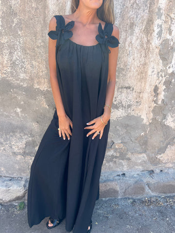 Robe maxi fluide pour femmes avec liens décoratifs aux épaules Chic und Stil