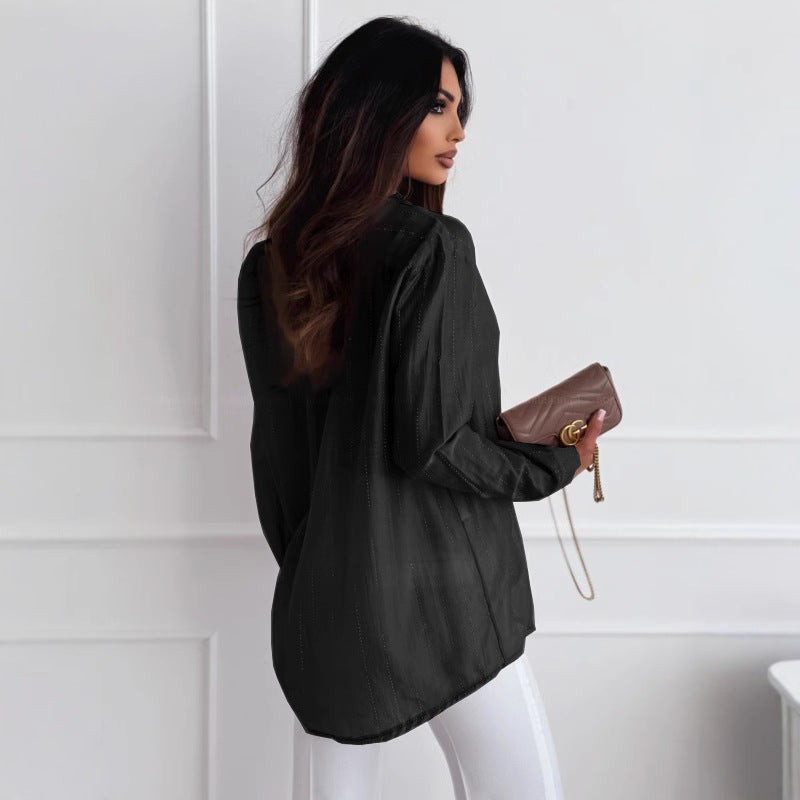 Chemisier transparent métallique pour femmes avec boutons Chic und Stil
