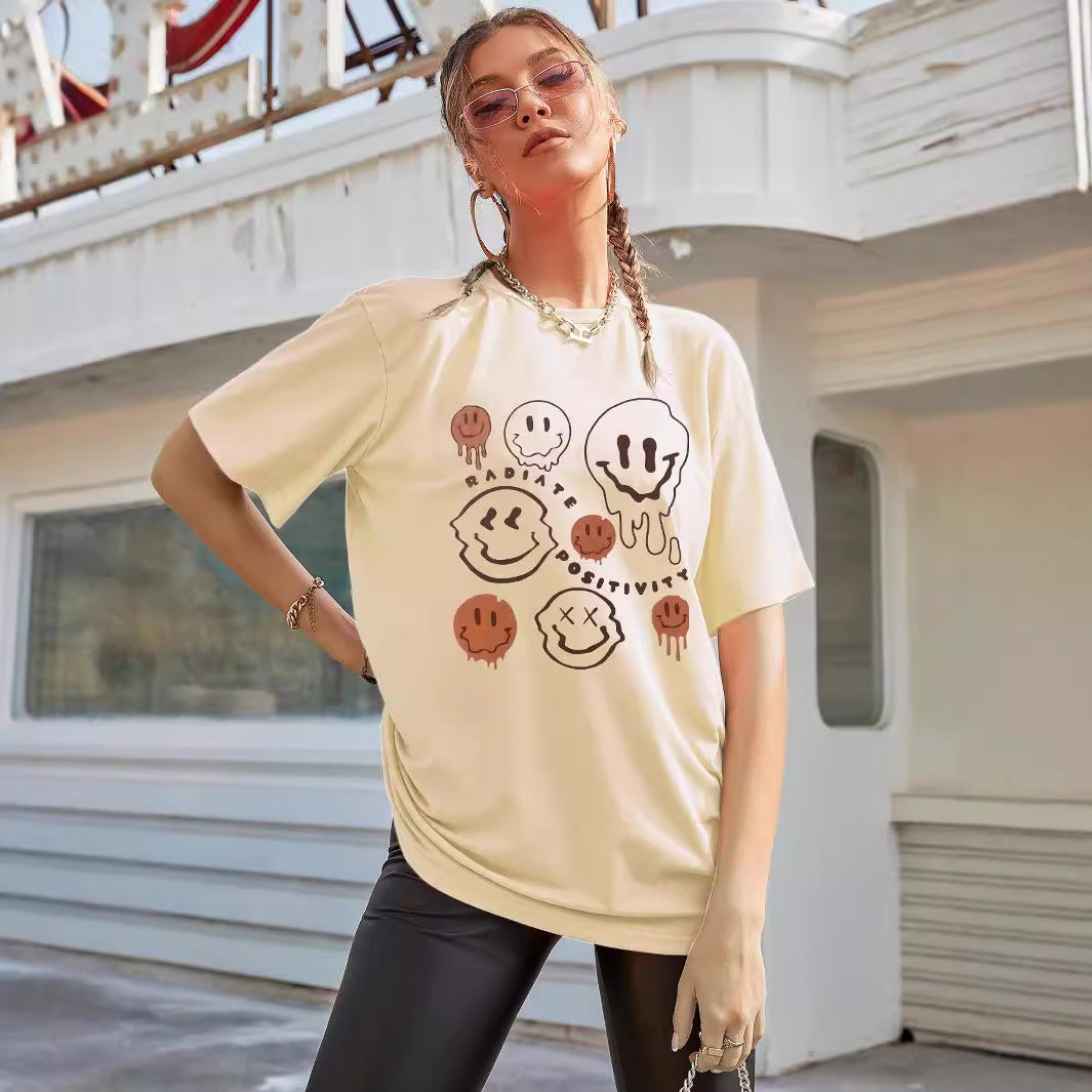 T-shirt oversize pour femmes avec impression graphique créative et coupe décontractée Chic und Stil