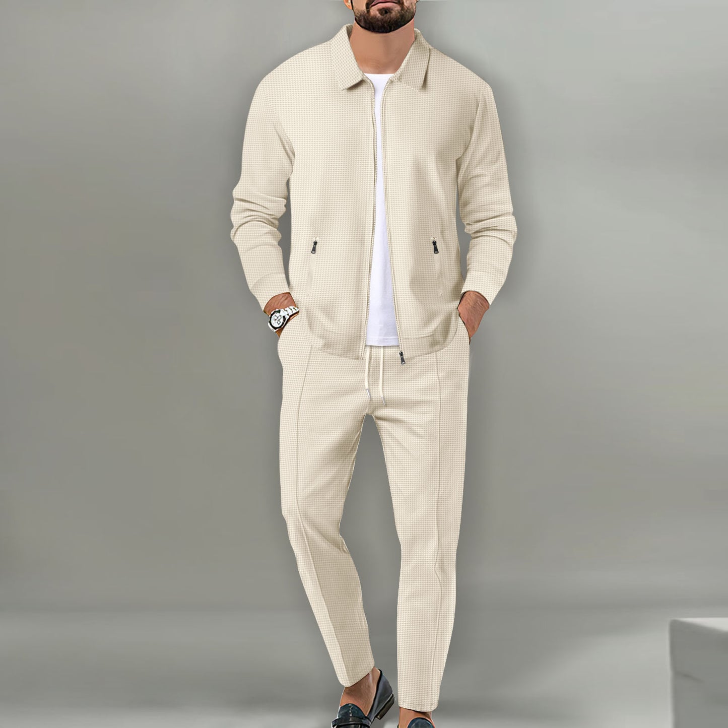 Costume de loisirs décontracté pour hommes avec design structuré Chic und Stil