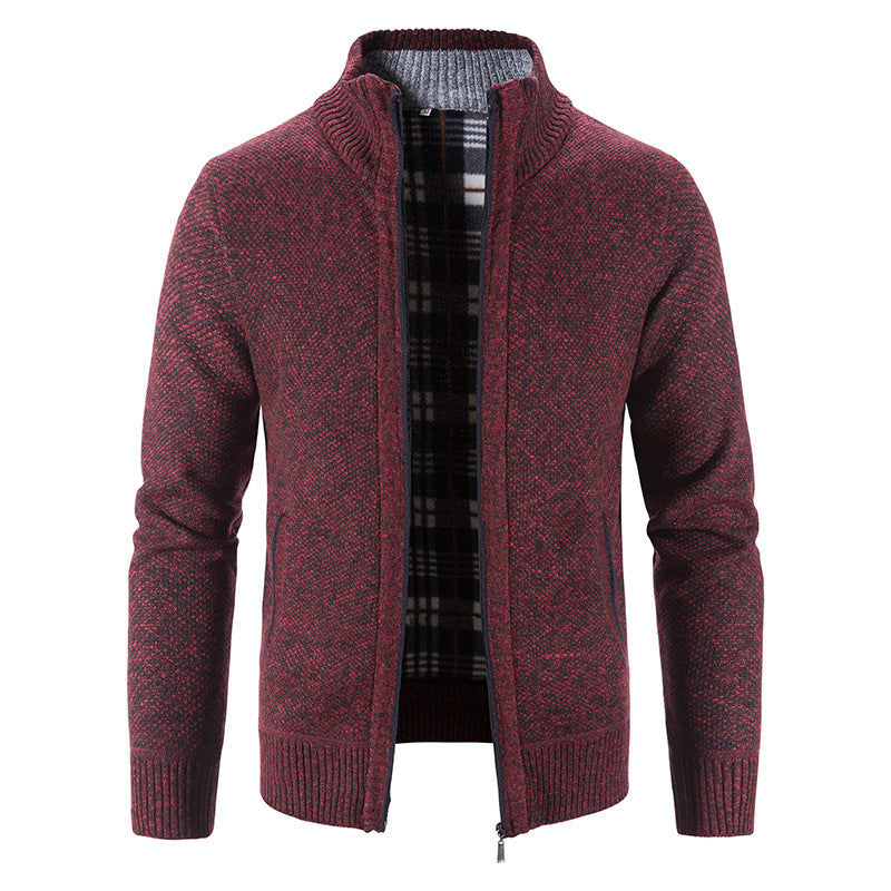 Veste en tricot pour hommes avec col montant moderne et poches pratiques Chic und Stil