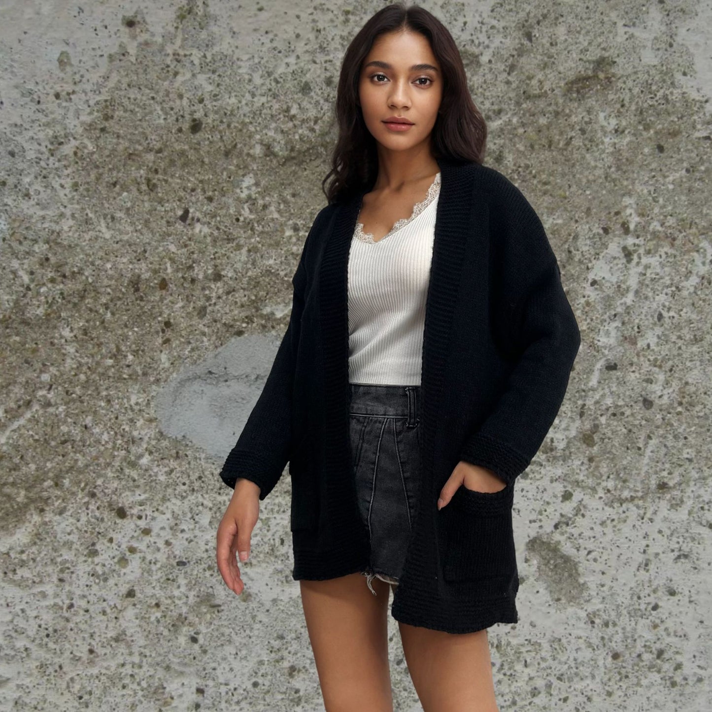 Veste en tricot pour femmes dans un style oversize décontracté Chic und Stil