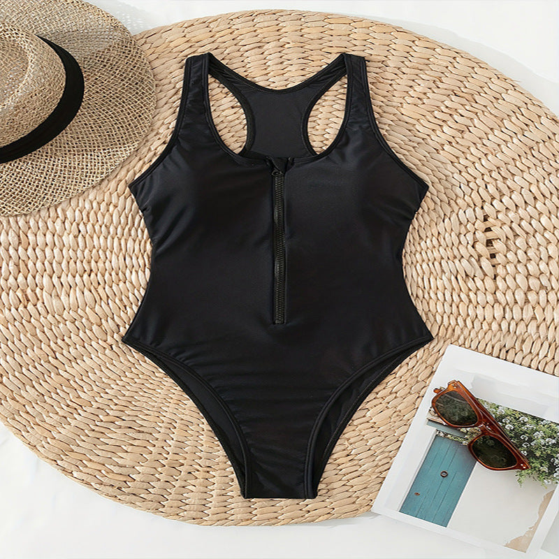 Maillot de bain femme à zip, dos nu, Chic und Stil