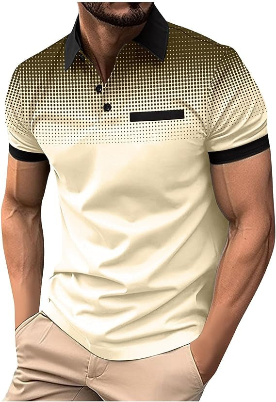 Polo-shirt pour hommes à manches courtes avec motif dégradé Chic und Stil