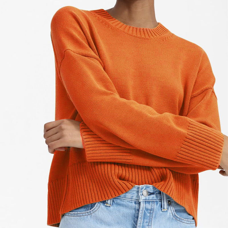 Dames Pull en tricot épais avec coupe large et design décontracté Chic und Stil