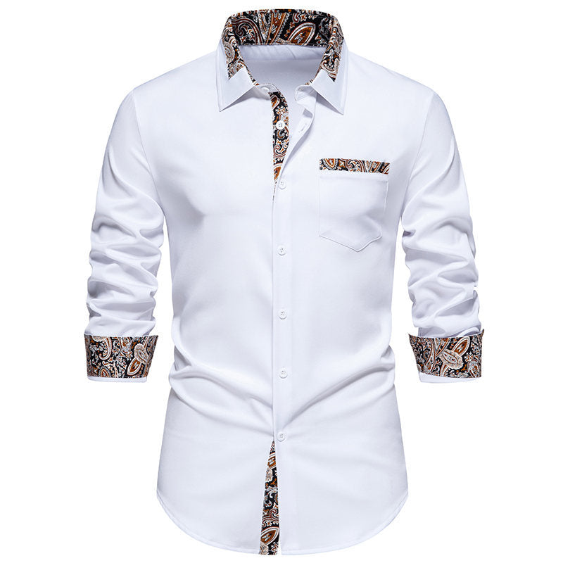 Chemise à manches longues classique pour hommes avec un motif paisley moderne Chic und Stil