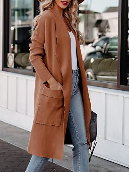 Cardigan longline pour femmes avec poches pratiques et coupe fluide Chic und Stil