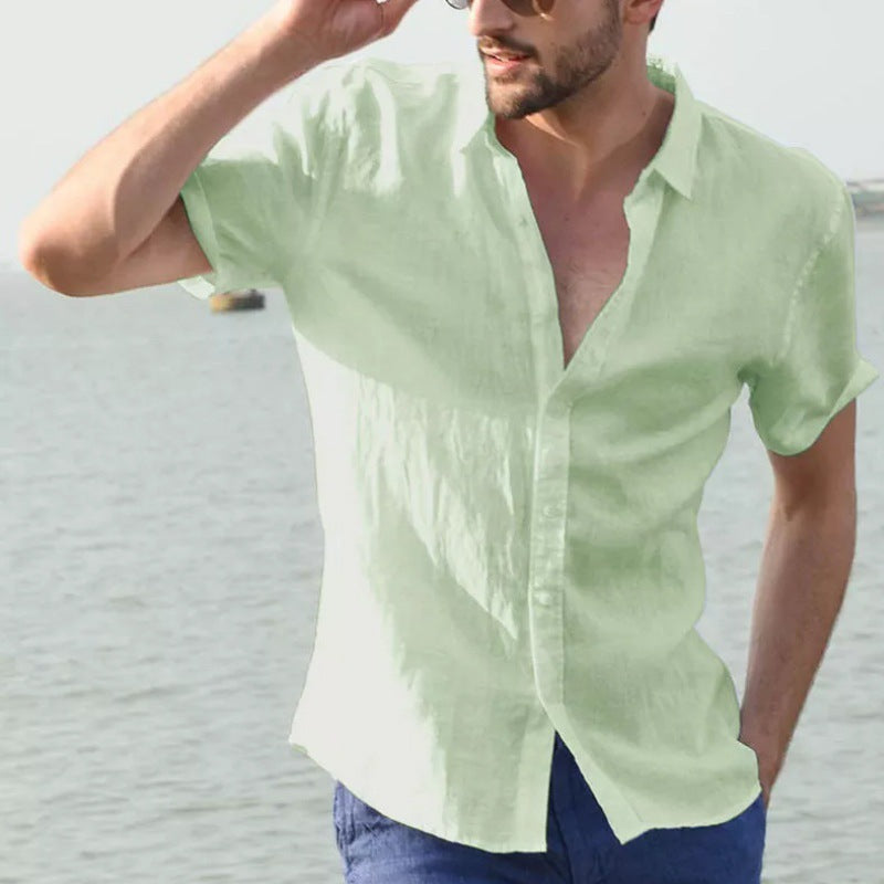 Chemise légère en lin à manches courtes pour hommes Chic und Stil