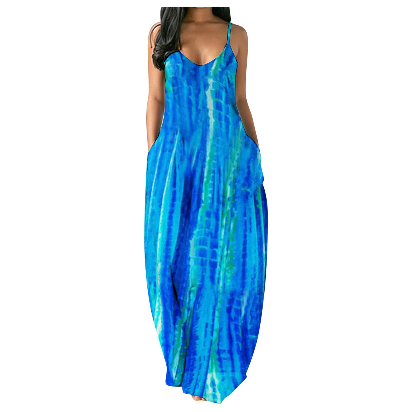 Robe maxi fleurie pour femme avec des bretelles réglables Chic und Stil