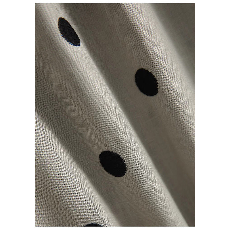 Robe maxi à pois pour femmes avec décolleté en V et ceinture Chic und Stil