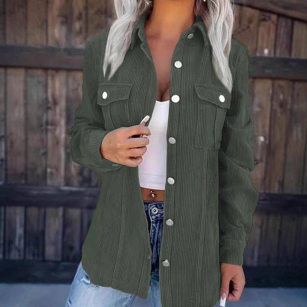 Veste chemise décontractée pour femmes avec design texturé et poches fonctionnelles Chic und Stil