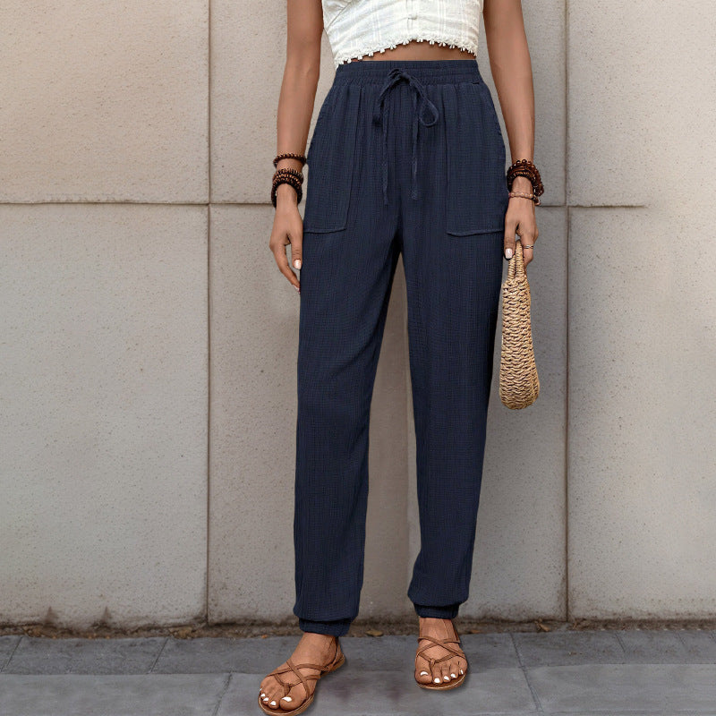 Pantalons décontractés pour femmes à coupe relaxed avec cordon de serrage réglable Chic und Stil
