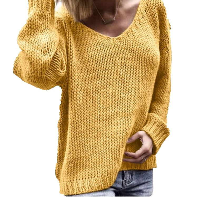 Pull V en gros pour femmes avec coupe décontractée et tissu texturé Chic und Stil