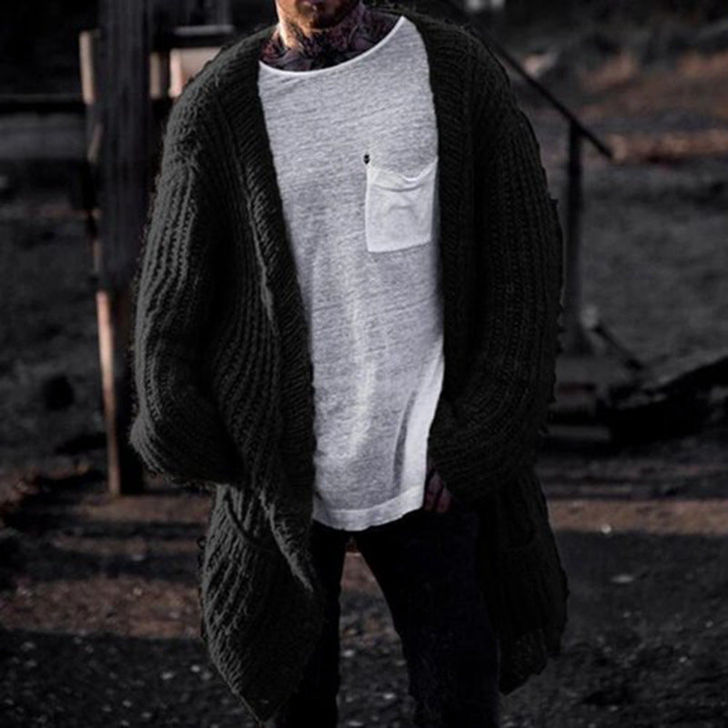 Cardigan tricot pour homme à grande taille avec décolleté plongeant et design structuré Chic und Stil