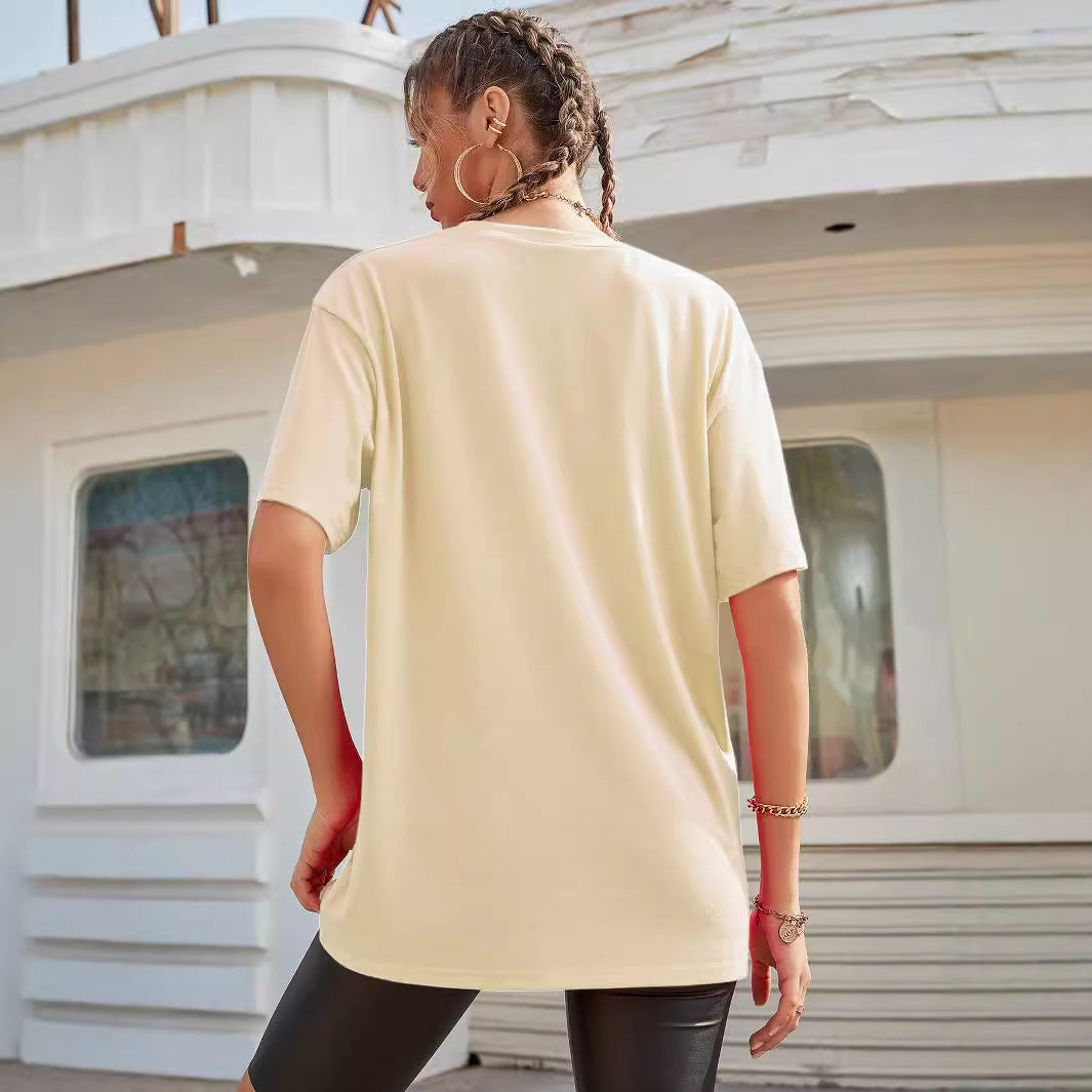 T-shirt oversize pour femmes avec impression graphique créative et coupe décontractée Chic und Stil