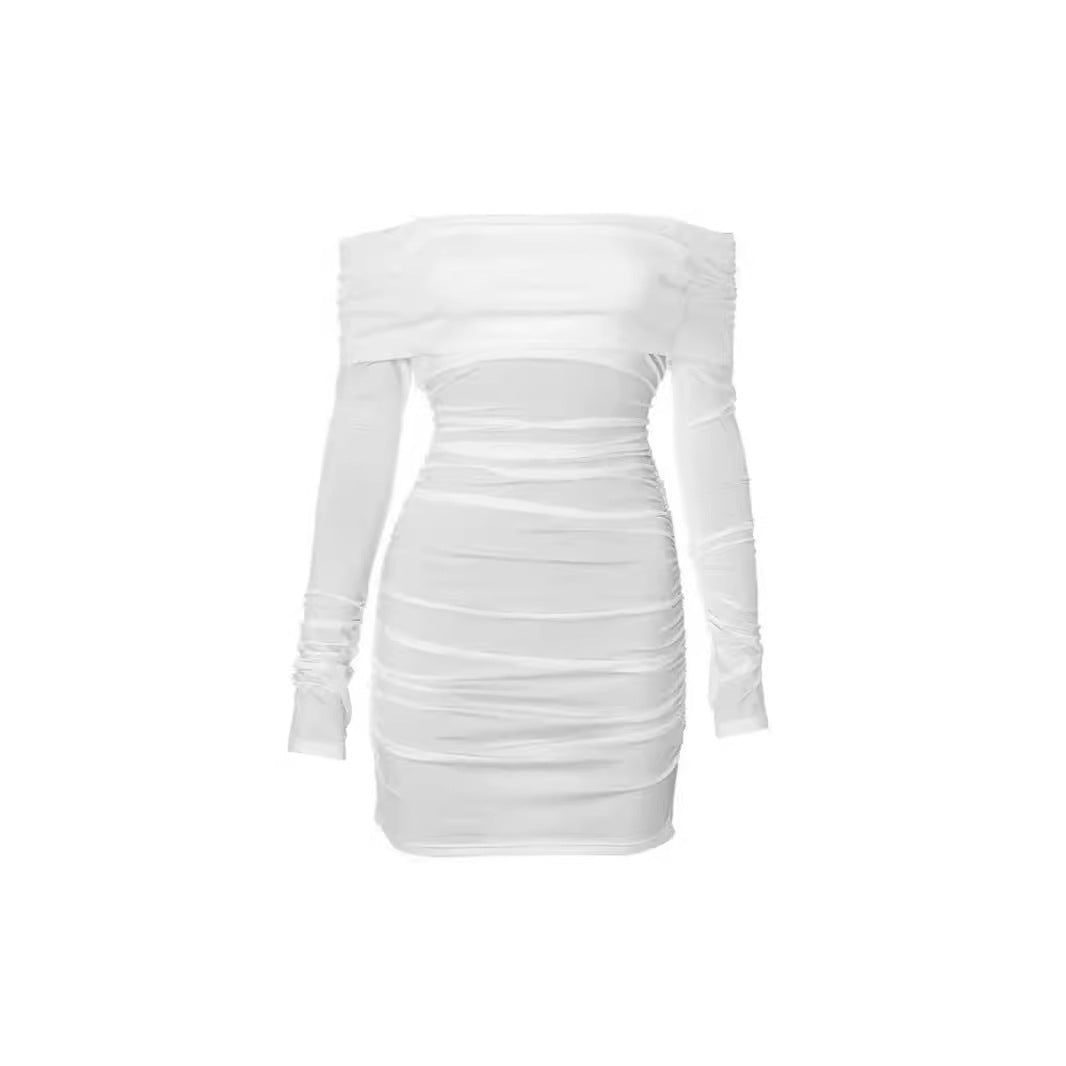 Robe mini off-shoulder cintrée pour femmes avec détails volants Chic und Stil