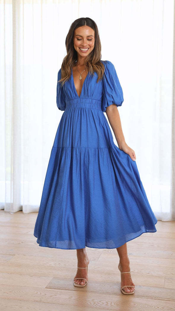 Robe maxi bohème à volants pour femmes Chic und Stil