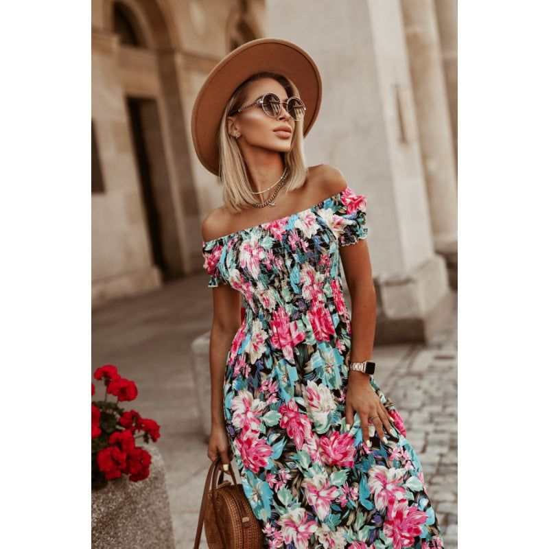 Robe Maxi Florale Off-Shoulder Chic und Stil pour Femmes