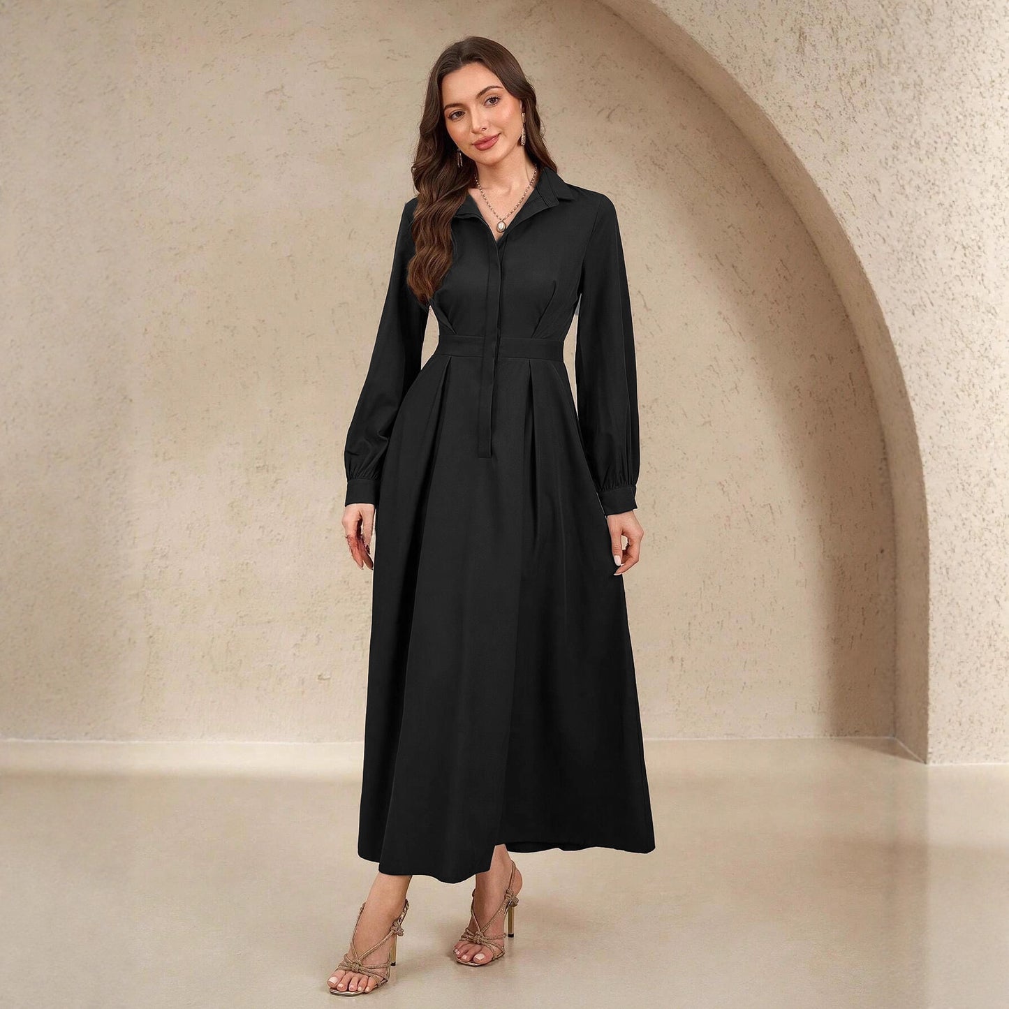 Robes chemises élégantes pour femmes avec jupe fluide et poches pratiques Chic und Stil