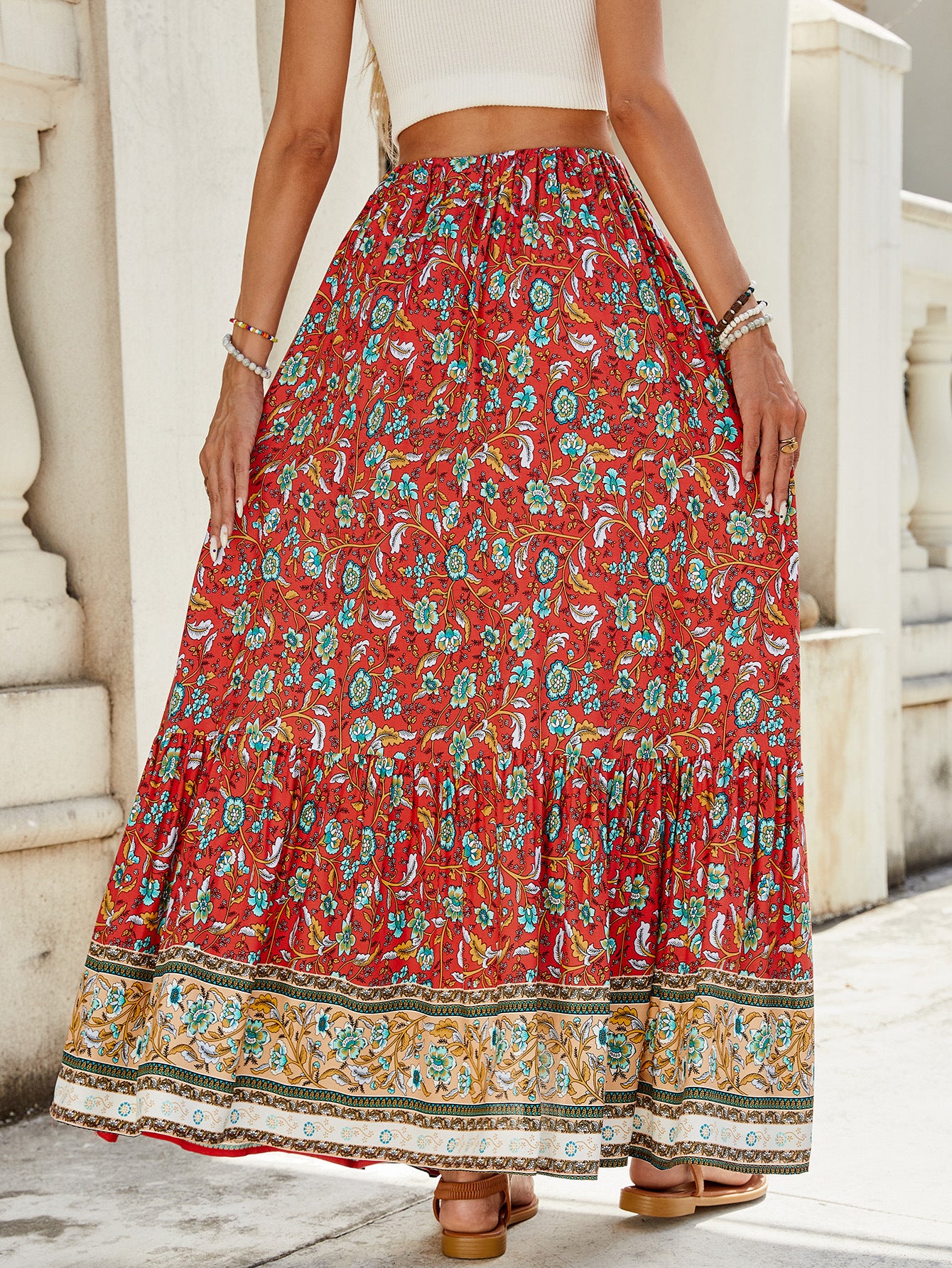 Jupe maxi bohémienne à imprimé floral Chic und Stil