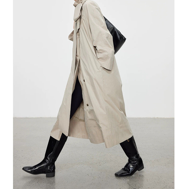 Manteau utilitaire long pour femmes avec nœud ajustable Chic und Stil