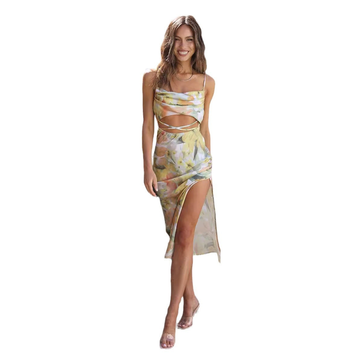 Chic and stylish floral cutout maxi dress for women