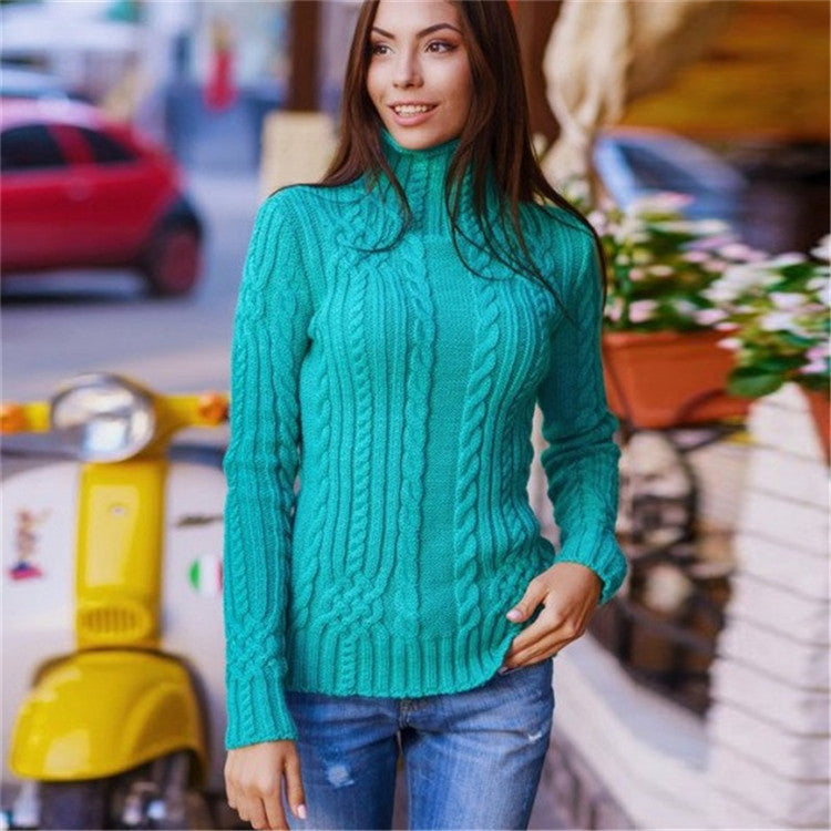 Pull femme avec col haut et motif en torsades Chic und Stil