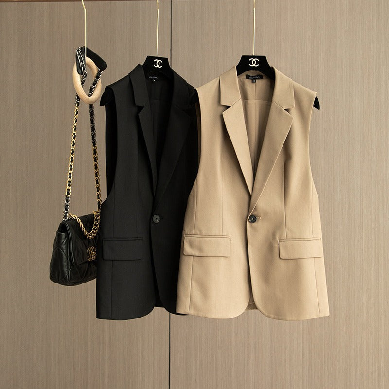 Blazer sans manches ajusté pour femmes Chic und Stil 1750847117
