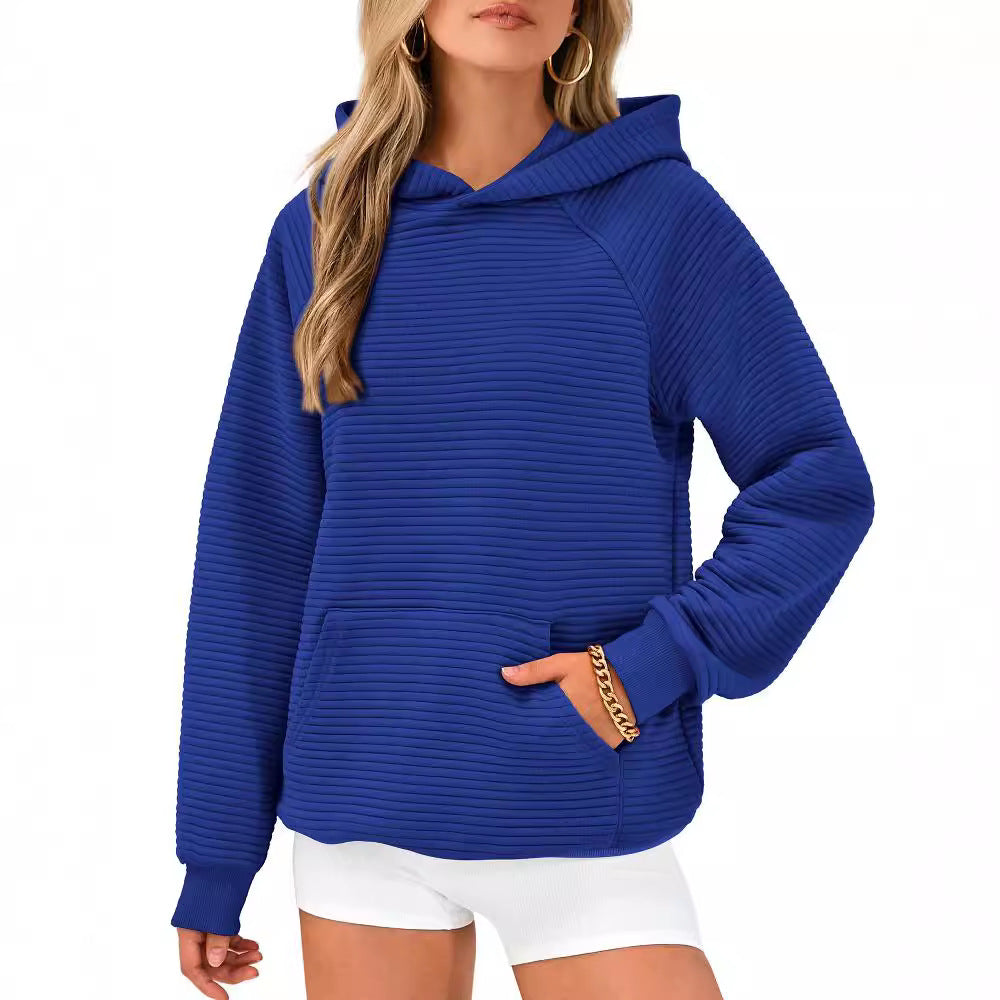 Pull en nid d'abeille douillet pour femmes avec capuche et poche kangourou Chic und Stil