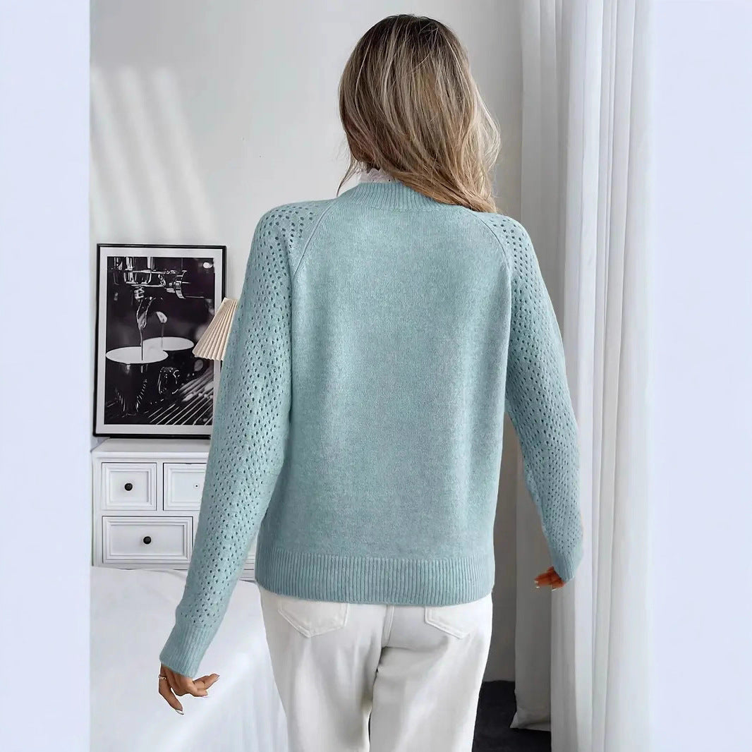 Pull en tricot fin pour femmes avec des inserts en crochet Chic und Stil