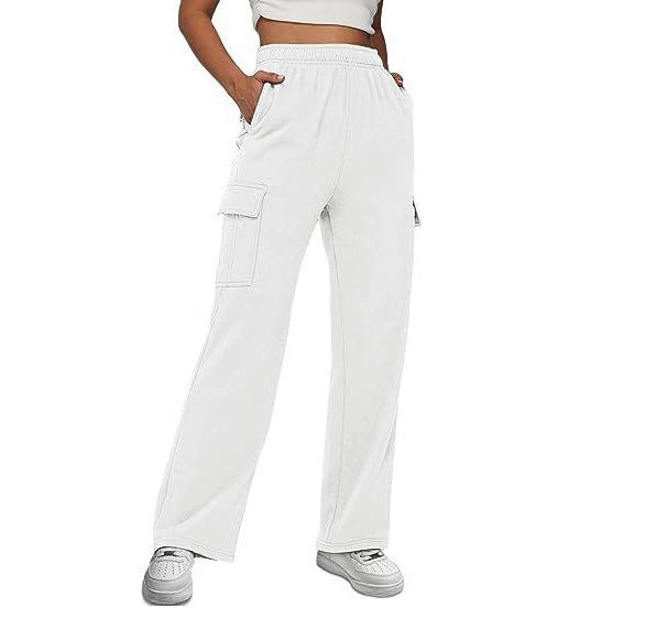 Pantalon cargo pour femmes avec jambe large et poches latérales pratiques Chic und Stil