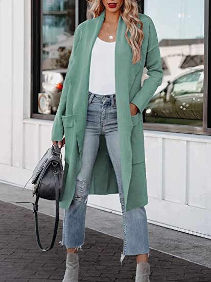 Cardigan longline pour femmes avec poches pratiques et coupe fluide Chic und Stil