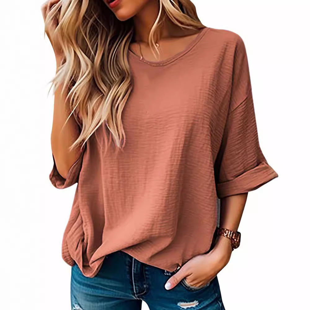 T-shirt oversize décontracté pour femmes avec texture Chic und Stil