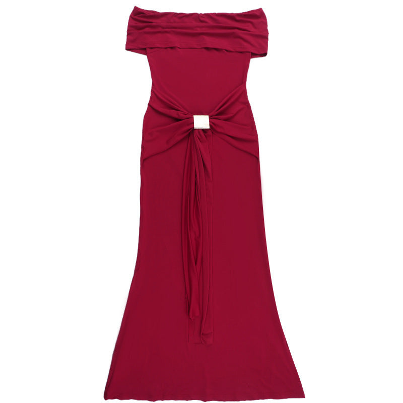 Robe maxi décolletée pour femmes avec silhouette élégante Chic und Stil