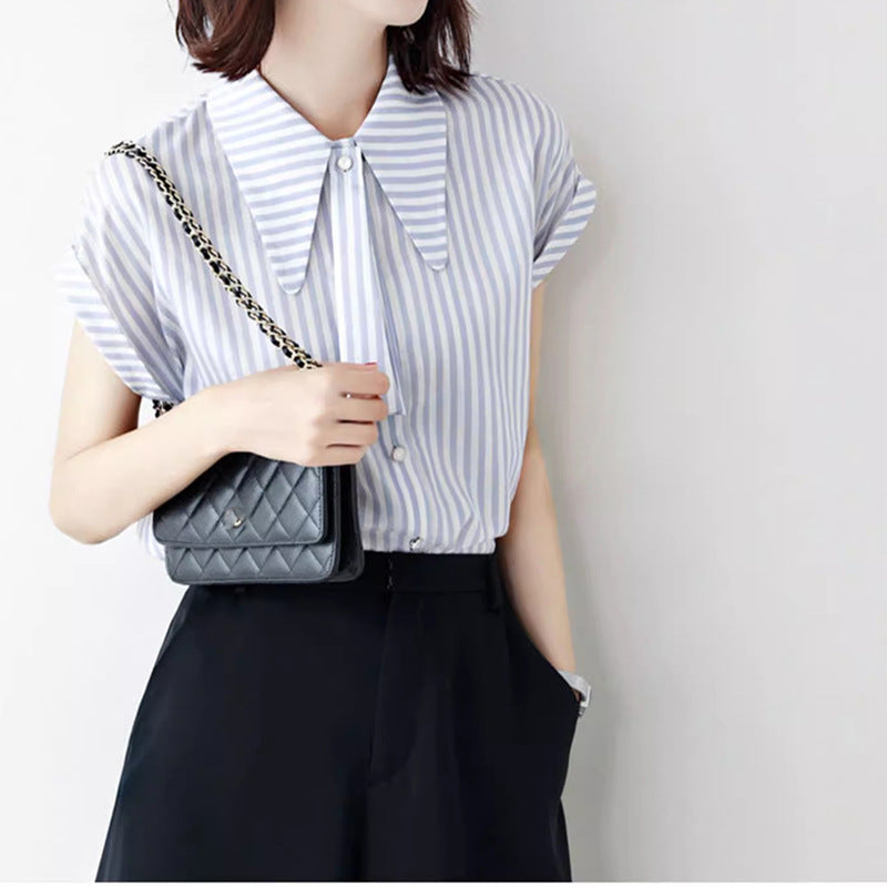 Chemisier rayé à boutons pour femmes avec détail à nouer Chic und Stil