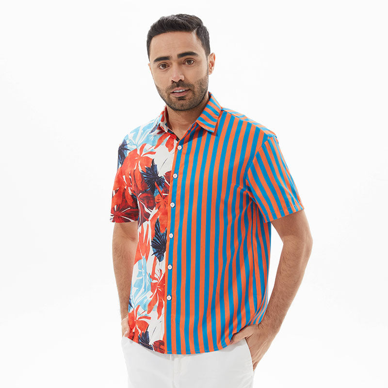 Chemise à manches courtes pour hommes avec motif coloré et design d'été Chic und Stil