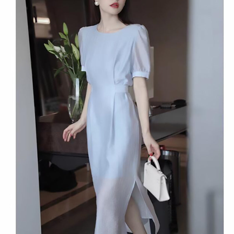 Robe maxi à manches bouffantes élégante pour femmes Chic und Stil